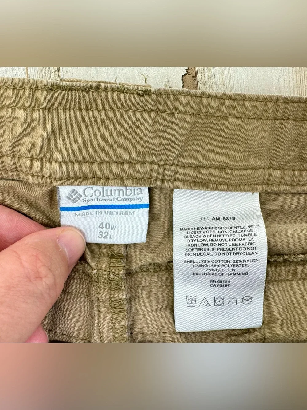 Columbia Men’s Cargo Pant 40x32 Tan Outdoor